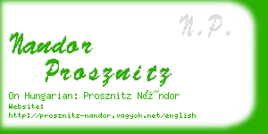 nandor prosznitz business card